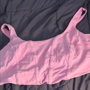 Pink Cotton Bustier Crop Top